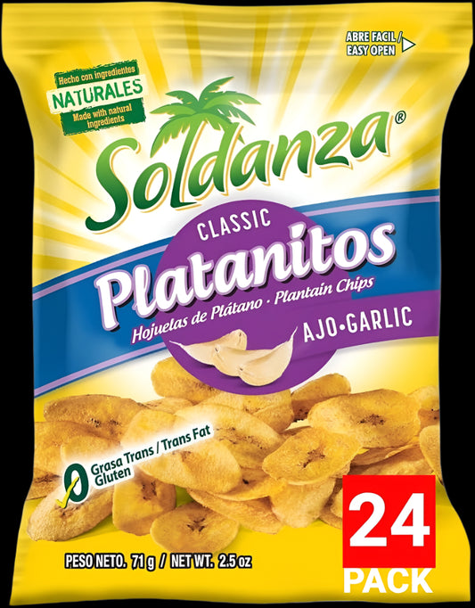 Platanito con Ajo/ Platain Chips (Garlic) 24 pack