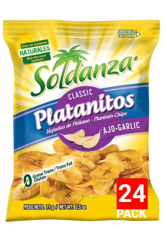 Platanito con Ajo/ Platain Chips (Garlic) 24 pack