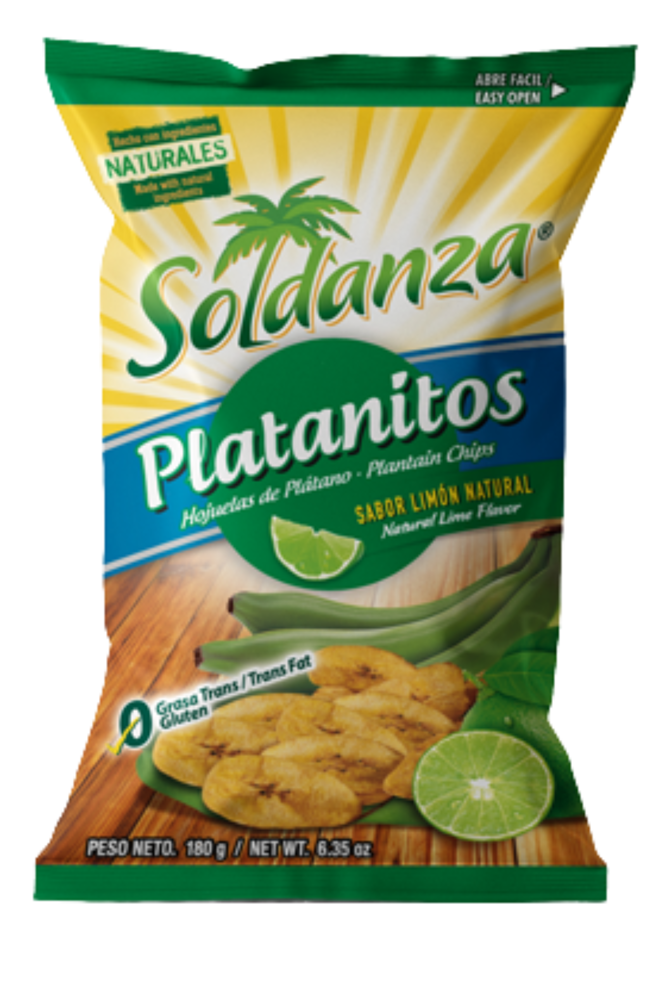 Platanito con Limon/ Platain Chips Lemon Flavor 24pack