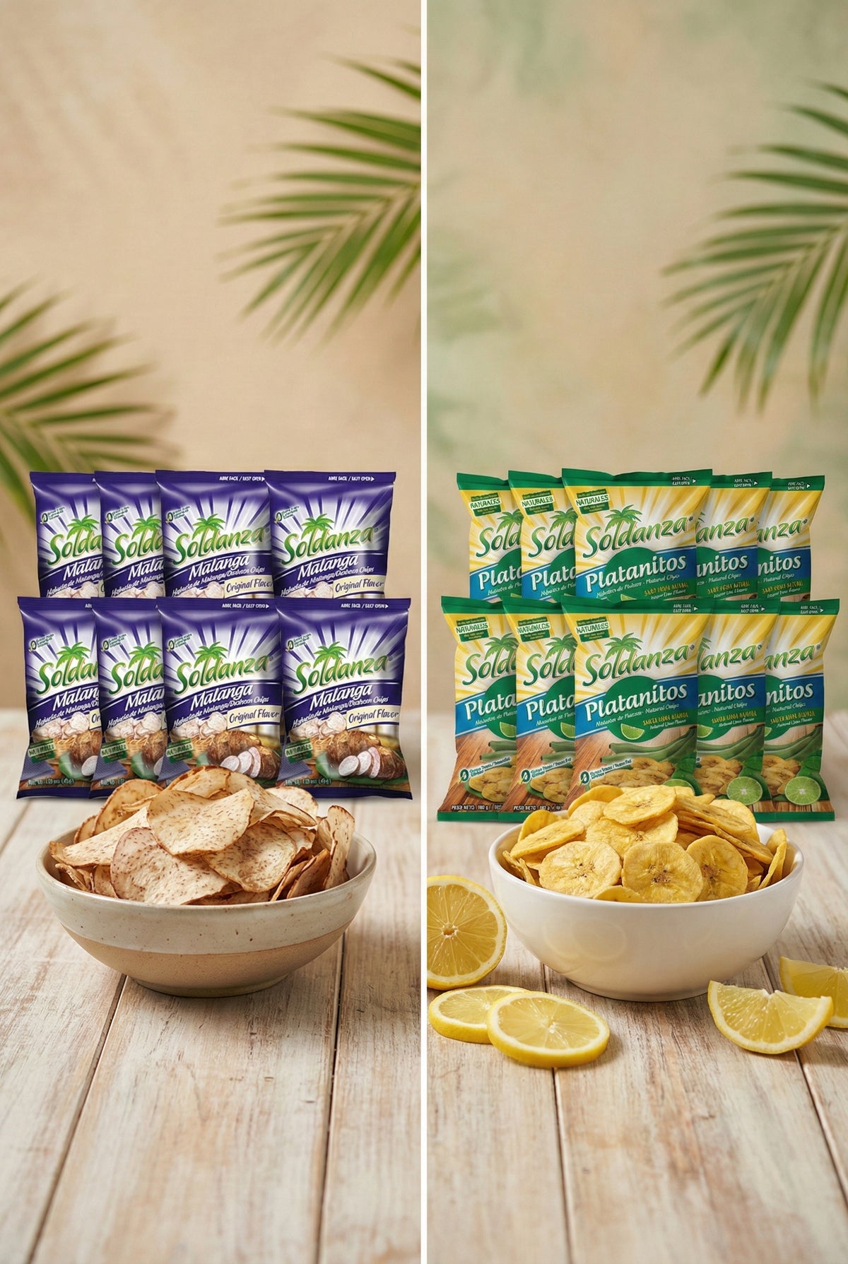Caja Tropical Familiar  (12 Platanito con Limon y 12 Malanga)