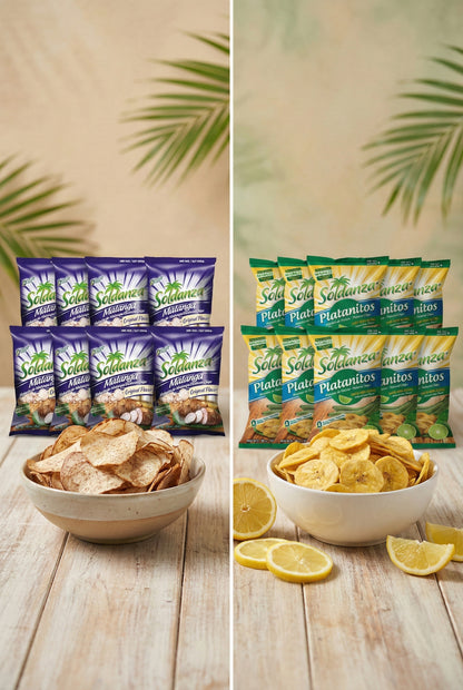 Caja Tropical Familiar  (12 Platanito con Limon y 12 Malanga)