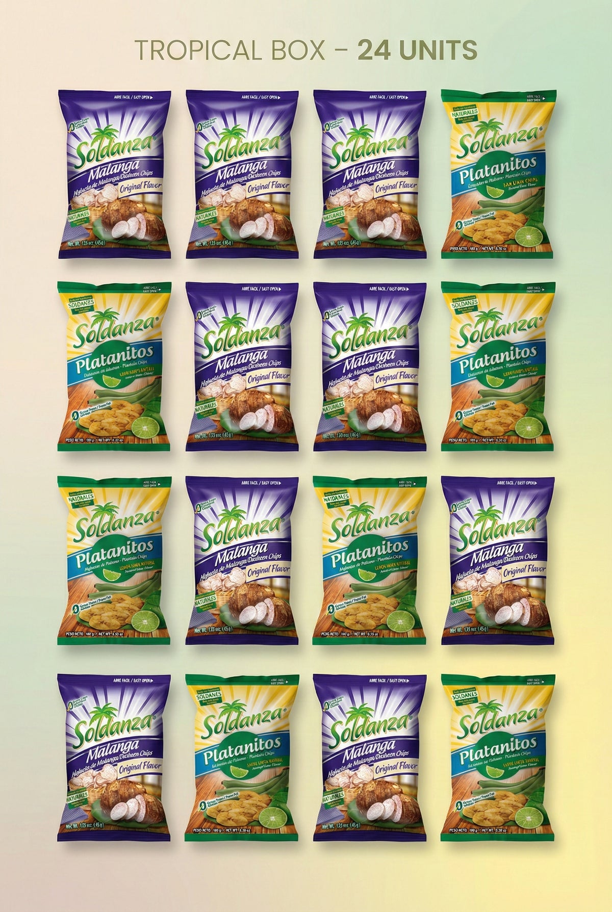 Caja Tropical Familiar  (12 Platanito con Limon y 12 Malanga)