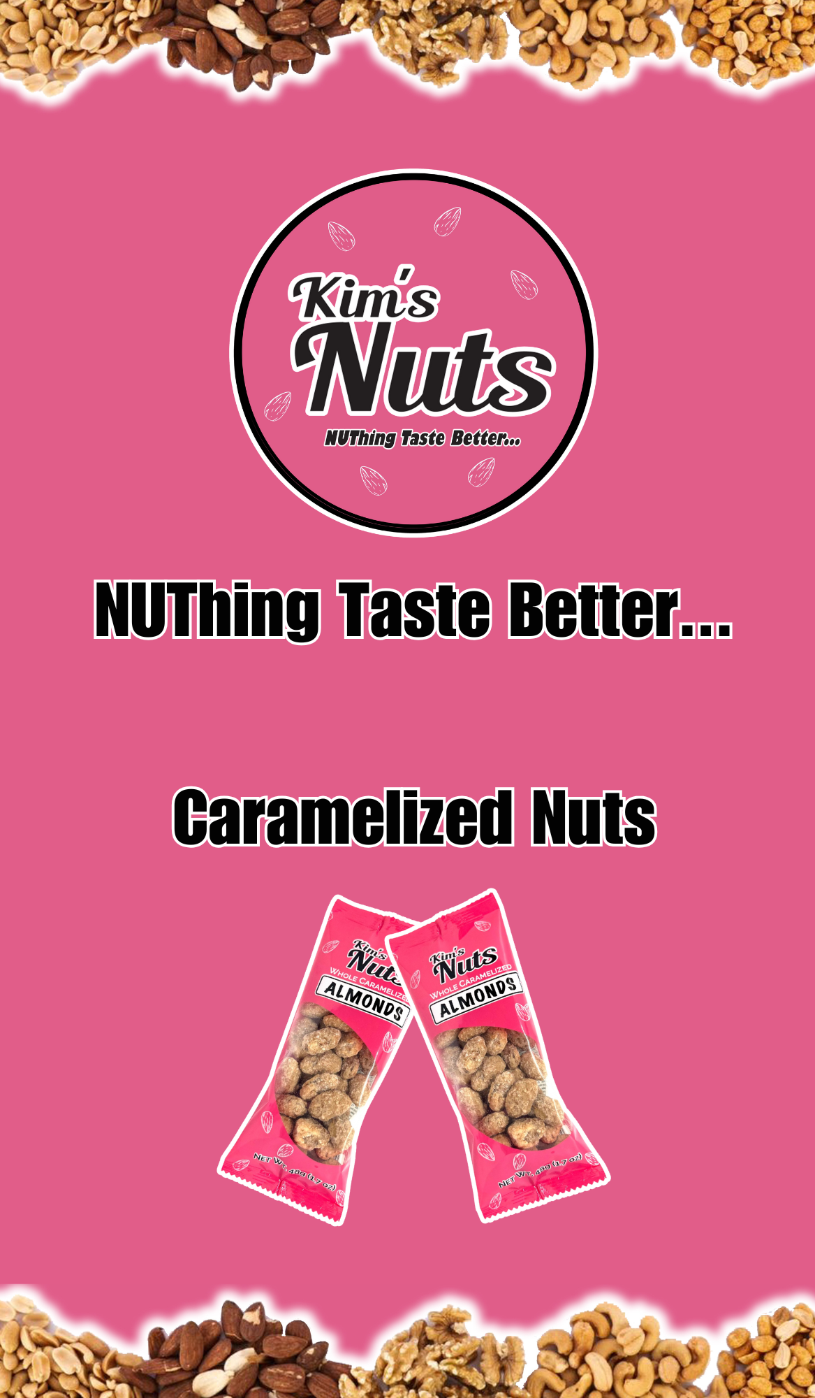 KIM’S CARAMELIZED ALMONDS – 100% ARTISANAL (16 PACKS)