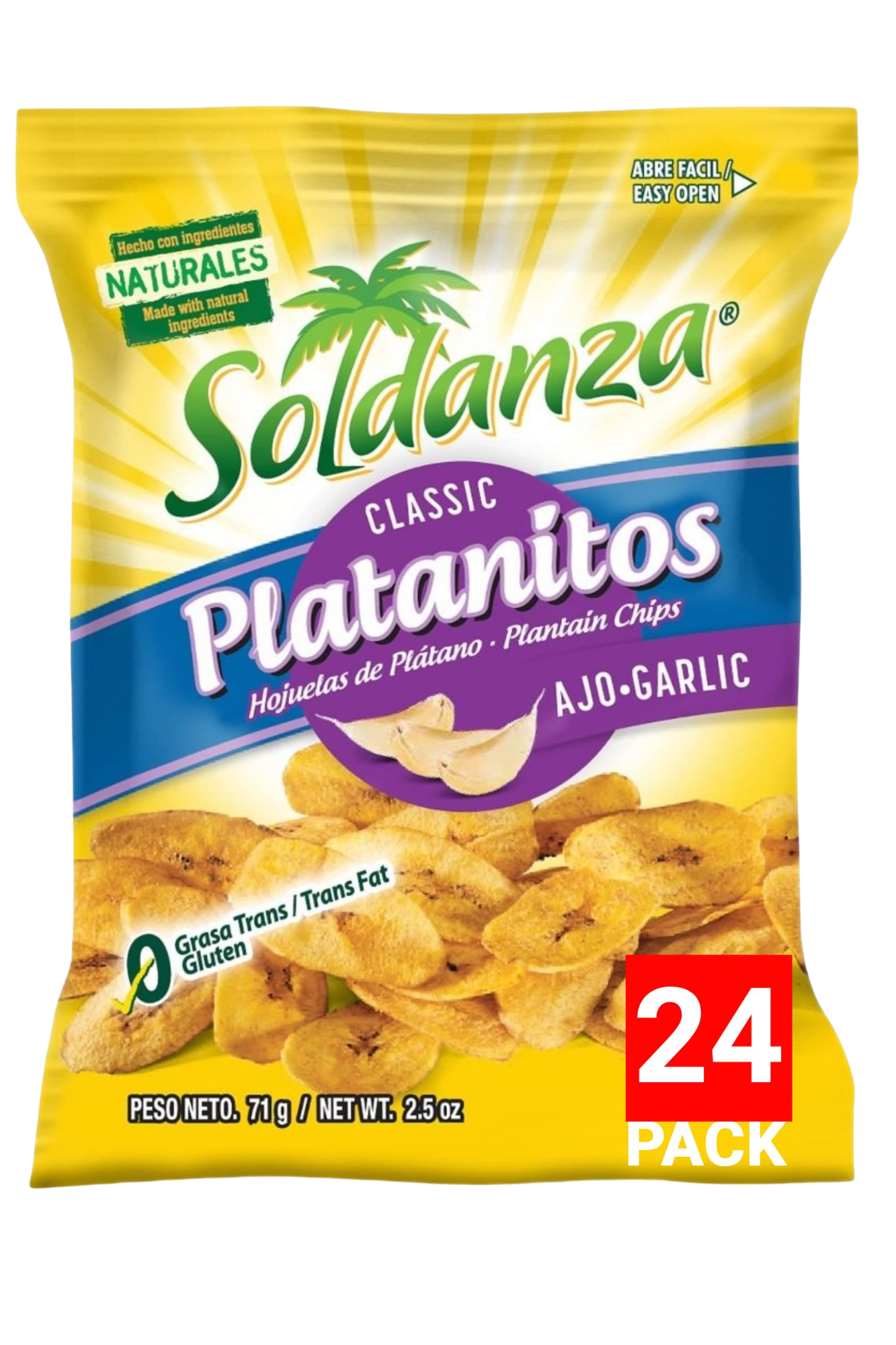 Platanito con Ajo/ Platain Chips (Garlic) 24 pack