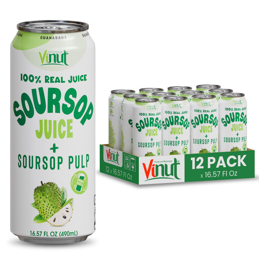 Vinut Guanábana con Pulpa – Jugo 100%, 12 Pack